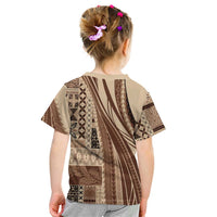 Pasifika Women's Day - Samoa Siapo Malu Tattoo Inspired Kid T Shirt Beige