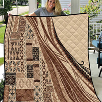 Pasifika Women's Day - Samoa Siapo Malu Tattoo Inspired Quilt Beige