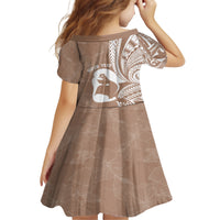 Mother's Day Family Matching Summer Maxi Dress and Hawaiian Shirt Polynesia Vintage Hibiscus - Brown LT7 - Polynesian Pride