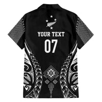 2025 Rugby Championship New Zealand Custom Family Matching Off The Shoulder Long Sleeve Dress and Hawaiian Shirt Poutama Motifs - Polynesian Pride