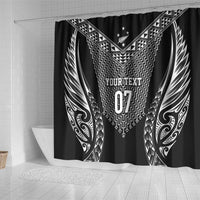 2025 Rugby Championship New Zealand Custom Shower Curtain Poutama Motifs LT7 - Polynesian Pride