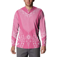 2025 Rugby Championship New Zealand Custom Button Sweatshirt Poutama Motifs - Pink Out - Polynesian Pride