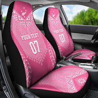 2025 Rugby Championship New Zealand Custom Car Seat Cover Poutama Motifs - Pink Out - Polynesian Pride