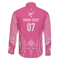 2025 Rugby Championship New Zealand Custom Family Matching Off Shoulder Short Dress and Hawaiian Shirt Poutama Motifs - Pink Out - Polynesian Pride