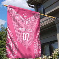 2025 Rugby Championship New Zealand Custom Garden Flag Poutama Motifs - Pink Out LT7 - Polynesian Pride