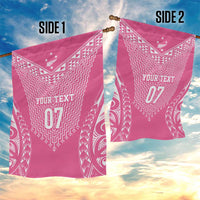 2025 Rugby Championship New Zealand Custom Garden Flag Poutama Motifs - Pink Out LT7 - Polynesian Pride