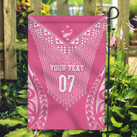 2025 Rugby Championship New Zealand Custom Garden Flag Poutama Motifs - Pink Out LT7 Garden Flag Pink - Polynesian Pride
