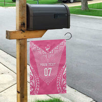 2025 Rugby Championship New Zealand Custom Garden Flag Poutama Motifs - Pink Out LT7 - Polynesian Pride