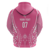 2025 Rugby Championship New Zealand Custom Hoodie Poutama Motifs - Pink Out LT7 - Polynesian Pride