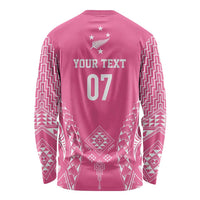 2025 Rugby Championship New Zealand Custom Long Sleeve Shirt Poutama Motifs - Pink Out LT7 - Polynesian Pride