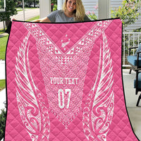 2025 Rugby Championship New Zealand Custom Quilt Poutama Motifs - Pink Out LT7 Pink - Polynesian Pride