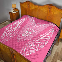 2025 Rugby Championship New Zealand Custom Quilt Poutama Motifs - Pink Out LT7 - Polynesian Pride