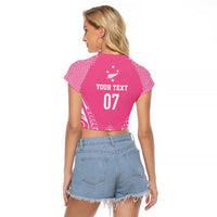 2025 Rugby Championship New Zealand Custom Raglan Cropped T Shirt Poutama Motifs - Pink Out LT7 - Polynesian Pride