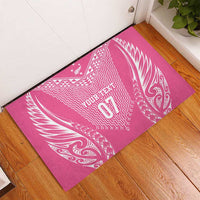 2025 Rugby Championship New Zealand Custom Rubber Doormat Poutama Motifs - Pink Out LT7 - Polynesian Pride