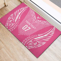 2025 Rugby Championship New Zealand Custom Rubber Doormat Poutama Motifs - Pink Out LT7 - Polynesian Pride