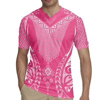 2025 Rugby Championship New Zealand Custom Rugby Jersey Poutama Motifs - Pink Out LT7 - Polynesian Pride