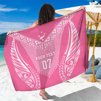 2025 Rugby Championship New Zealand Custom Sarong Poutama Motifs - Pink Out LT7 One Size 44 x 66 inches Pink - Polynesian Pride