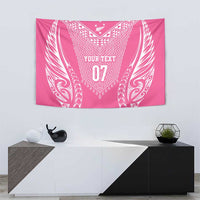 2025 Rugby Championship New Zealand Custom Tapestry Poutama Motifs - Pink Out LT7 - Polynesian Pride