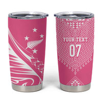 2025 Rugby Championship New Zealand Custom Tumbler Cup Poutama Motifs - Pink Out LT7 Pink - Polynesian Pride
