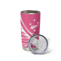 2025 Rugby Championship New Zealand Custom Tumbler Cup Poutama Motifs - Pink Out LT7 - Polynesian Pride