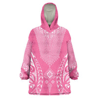 2025 Rugby Championship New Zealand Custom Wearable Blanket Hoodie Poutama Motifs - Pink Out LT7 One Size Pink - Polynesian Pride