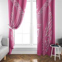 2025 Rugby Championship New Zealand Custom Window Curtain Poutama Motifs - Pink Out LT7 - Polynesian Pride