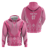 2025 Rugby Championship New Zealand Custom Zip Hoodie Poutama Motifs - Pink Out LT7 - Polynesian Pride