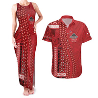 Samoa FAST Siapo Couples Matching Tank Maxi Dress and Hawaiian Shirt Tatau-Ulafala Vines - Polynesian Pride