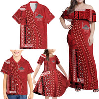 Samoa FAST Siapo Family Matching Off Shoulder Maxi Dress and Hawaiian Shirt Tatau-Ulafala Vines LT7 - Polynesian Pride