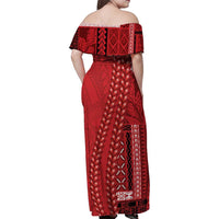 Samoa FAST Siapo Family Matching Off Shoulder Maxi Dress and Hawaiian Shirt Tatau-Ulafala Vines LT7 - Polynesian Pride