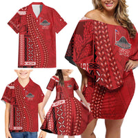 Samoa FAST Siapo Family Matching Off Shoulder Short Dress and Hawaiian Shirt Tatau-Ulafala Vines LT7 - Polynesian Pride