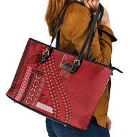 Samoa FAST Siapo Leather Tote Bag Tatau-Ulafala Vines - Polynesian Pride