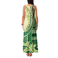 Samoa Siapo Mamanu Family Matching Tank Maxi Dress and Hawaiian Shirt Plumeria Emerald Motifs LT7 - Polynesian Pride