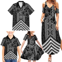 Aotearoa Taniko Pattern Family Matching Summer Maxi Dress and Hawaiian Shirt Poutama Mix Kowhai Flowers LT7 - Polynesian Pride