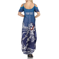 Samoa Manuia le Aso Tuto'atasi Siapo Motif Family Matching Summer Maxi Dress and Hawaiian Shirt Warrior with Nifo Oti LT7 - Polynesian Pride