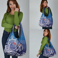 Samoa Manuia le Aso Tuto'atasi Siapo Motif Grocery Bag Warrior with Nifo Oti