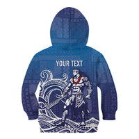 Samoa Manuia le Aso Tuto'atasi Siapo Motif Kid Hoodie Warrior with Nifo Oti LT7 - Polynesian Pride