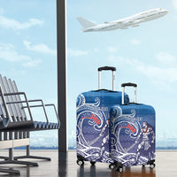 Samoa Manuia le Aso Tuto'atasi Siapo Motif Luggage Cover Warrior with Nifo Oti LT7 - Polynesian Pride