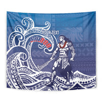 Samoa Manuia le Aso Tuto'atasi Siapo Motif Tapestry Warrior with Nifo Oti