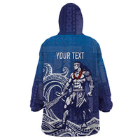 Samoa Manuia le Aso Tuto'atasi Siapo Motif Wearable Blanket Hoodie Warrior with Nifo Oti LT7 - Polynesian Pride