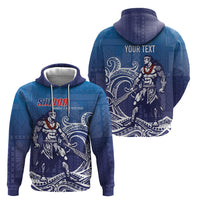 Samoa Manuia le Aso Tuto'atasi Siapo Motif Zip Hoodie Warrior with Nifo Oti LT7 - Polynesian Pride