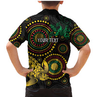 Vanuatu Personalized Aboriginal Arts Family Matching Mermaid Dress and Hawaiian Shirt Turtle and Iguana Special LT7 - Polynesian Pride