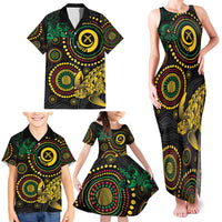 Vanuatu Personalized Aboriginal Arts Family Matching Tank Maxi Dress and Hawaiian Shirt Turtle and Iguana Special LT7 - Polynesian Pride