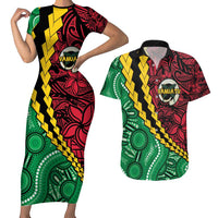 Vanuatu Personalized Tribal Couples Matching Short Sleeve Bodycon Dress and Hawaiian Shirt Aboriginal Inspired Mix Style LT7 Colorful - Polynesian Pride
