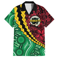 Vanuatu Personalized Tribal Family Matching Tank Maxi Dress and Hawaiian Shirt Aboriginal Inspired Mix Style LT7 Dad's Shirt - Short Sleeve Colorful - Polynesian Pride
