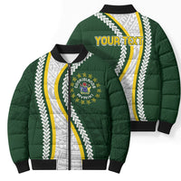 Cook Islands Rugby Personalized Avaiki Bomber Puffer Jacket GO Kuki LT7 - Polynesian Pride
