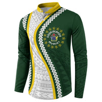 Cook Islands Rugby Personalized Avaiki Button Sweatshirt GO Kuki LT7 - Polynesian Pride