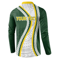 Cook Islands Rugby Personalized Avaiki Button Sweatshirt GO Kuki LT7 - Polynesian Pride