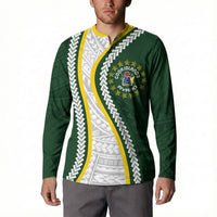 Cook Islands Rugby Personalized Avaiki Button Sweatshirt GO Kuki LT7 - Polynesian Pride