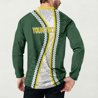 Cook Islands Rugby Personalized Avaiki Button Sweatshirt GO Kuki LT7 - Polynesian Pride